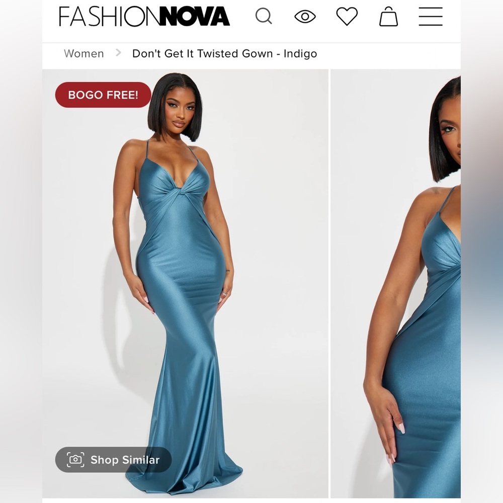NWT Fashionnova Don’t Get It Twisted blue dress